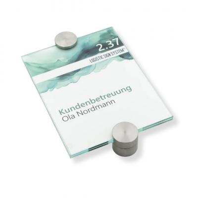 Tuerschild VITRUM P Glasschild fuer Buero 130 170 mm